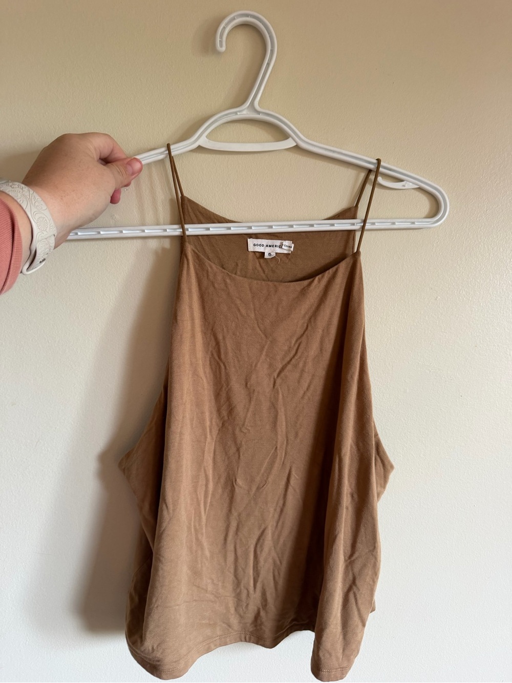 Good American Tan Spaghetti-Strap Camisole